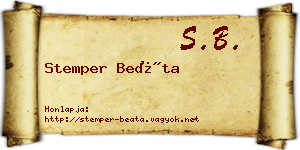Stemper Beáta névjegykártya